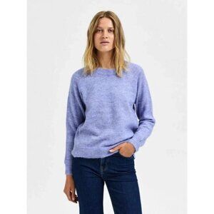 Selected Femme Purple Alpaca Wool Crewneck Sweater Small